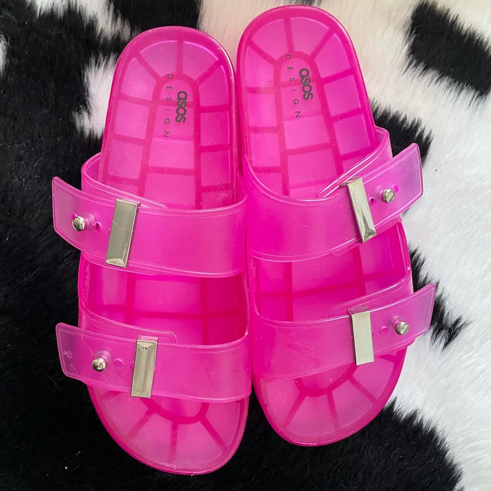 ASOS Hot Pink Platform Jelly Sandals 💕